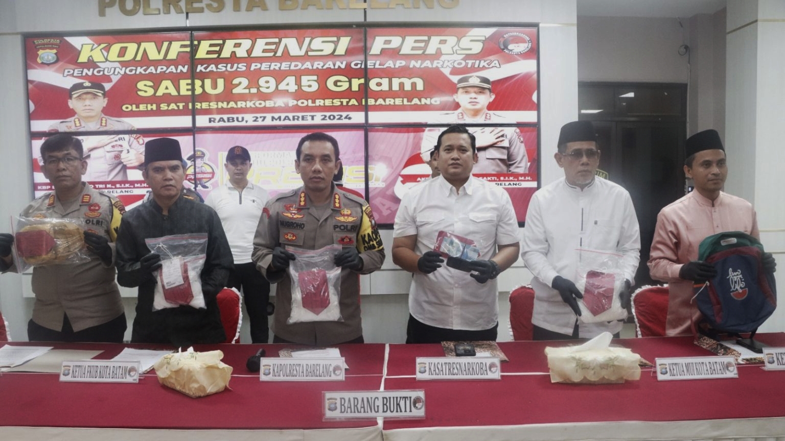 Polresta Barelang Ungkap Peredaran Sabu 2,9 Kilogram dari Malaysia