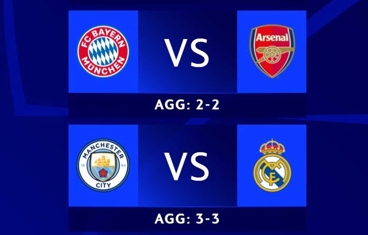 Big Match Liga Champions: Bayern vs Arsenal dan Man City vs Real Madrid Berebut Tiket Semifinal