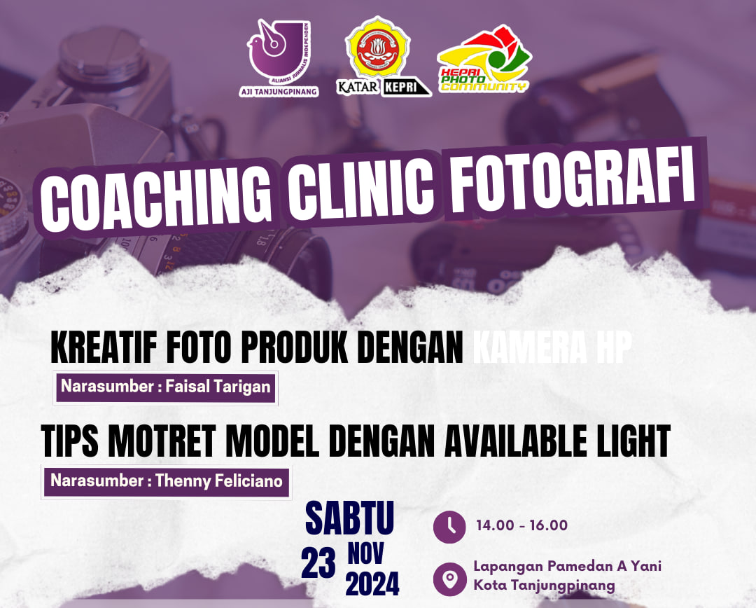 Tingkatkan Kompetensi Visual Jurnalis dan Masyarakat, AJI Tanjungpinang Gelar Coaching Clinic Fotografi