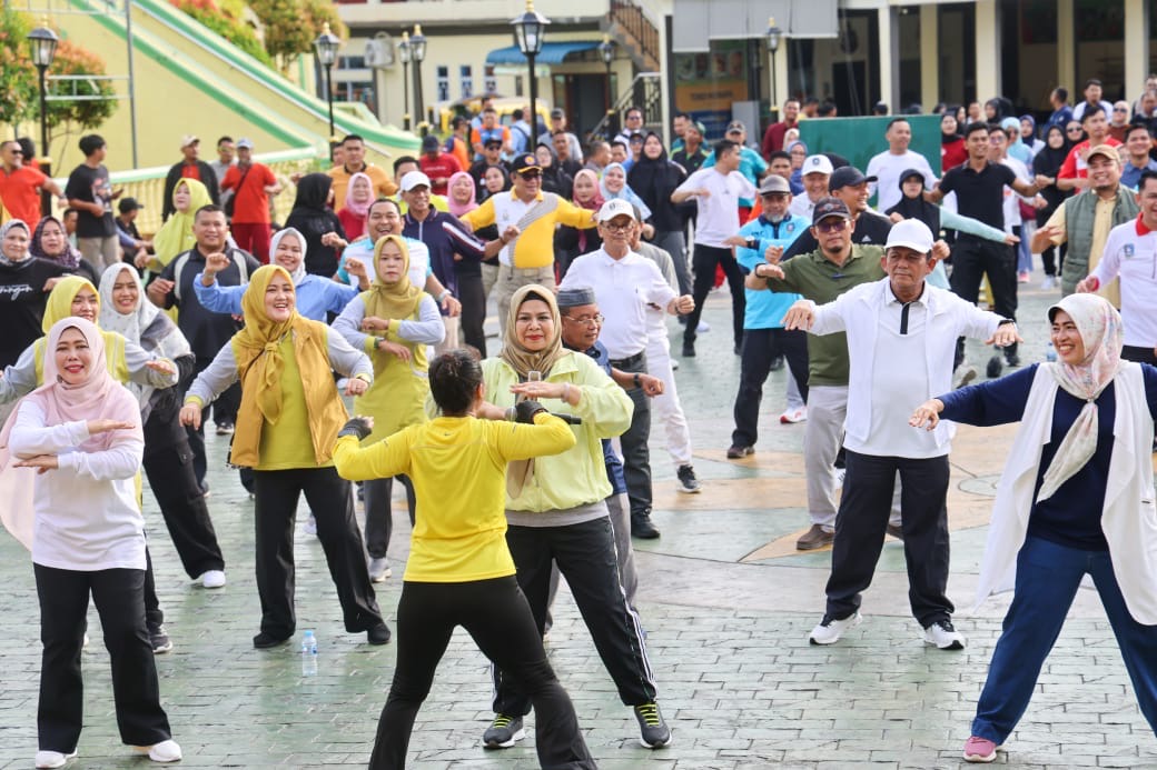 Ansar-Nyanyang Semarakkan Senam Sehat dan Tanam Pohon di Penyengat