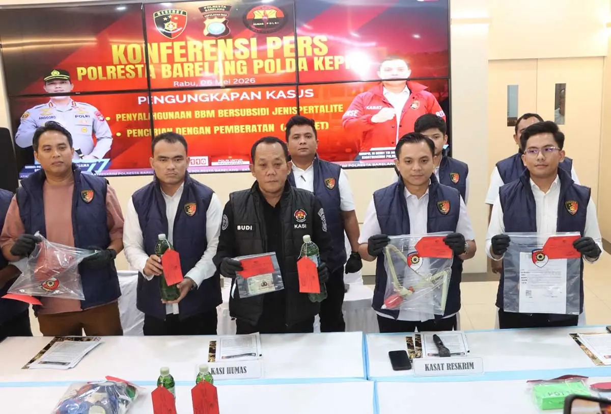 Polisi Ungkap Distribusi Ilegal Pertalite di Batam, Pelaku Diduga Kuasai Kuota 25 Ton per Bulan