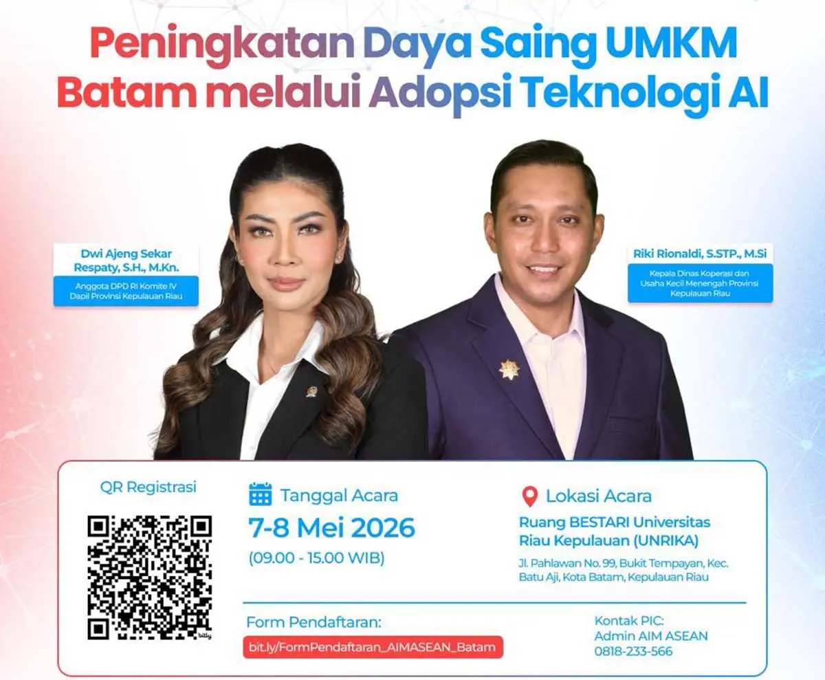Dorong Pelaku Usaha Go Digital, 400 UMKM di Batam Bakal Dilatih AI